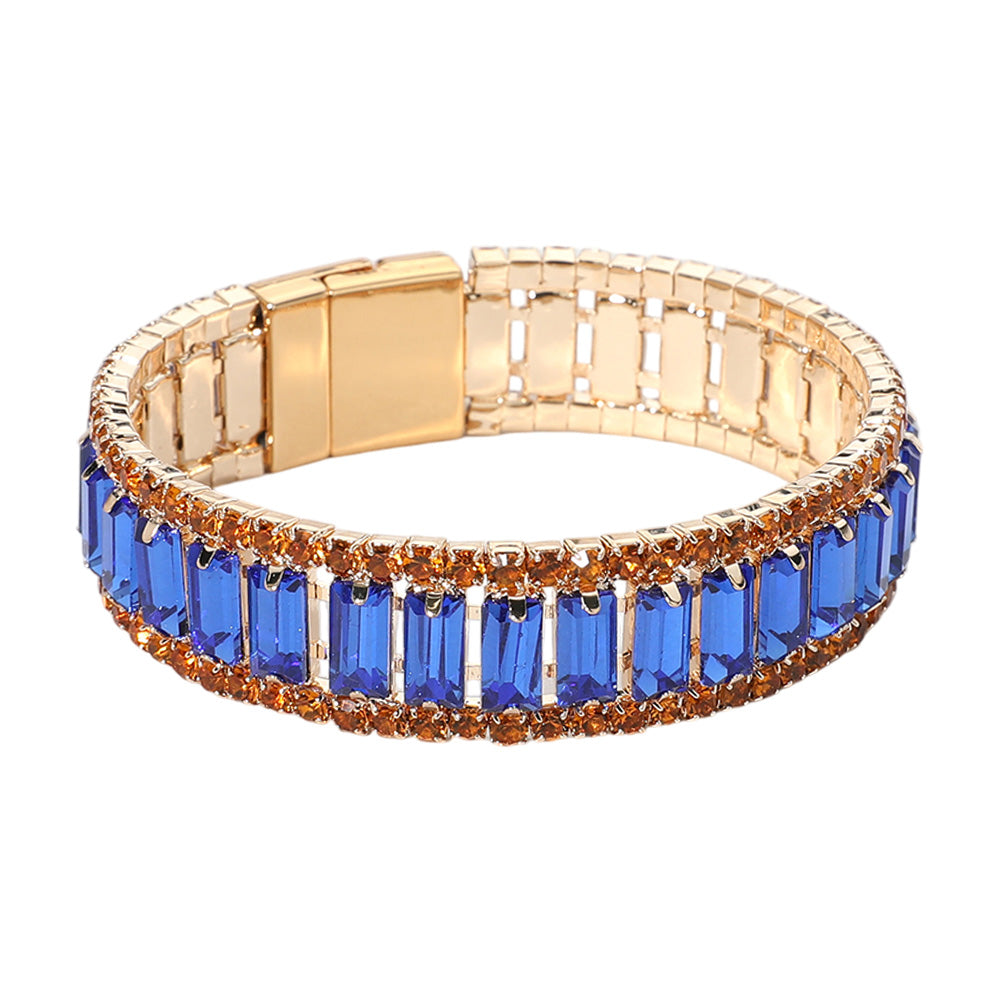 iLLASPARKZ Baguette Stone Cluster Magnetic Evening Bracelet