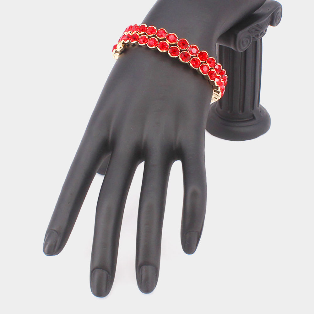 iLLASPARKZ Crystal Rhinestone Bezel Adjustable Evening Bracelet