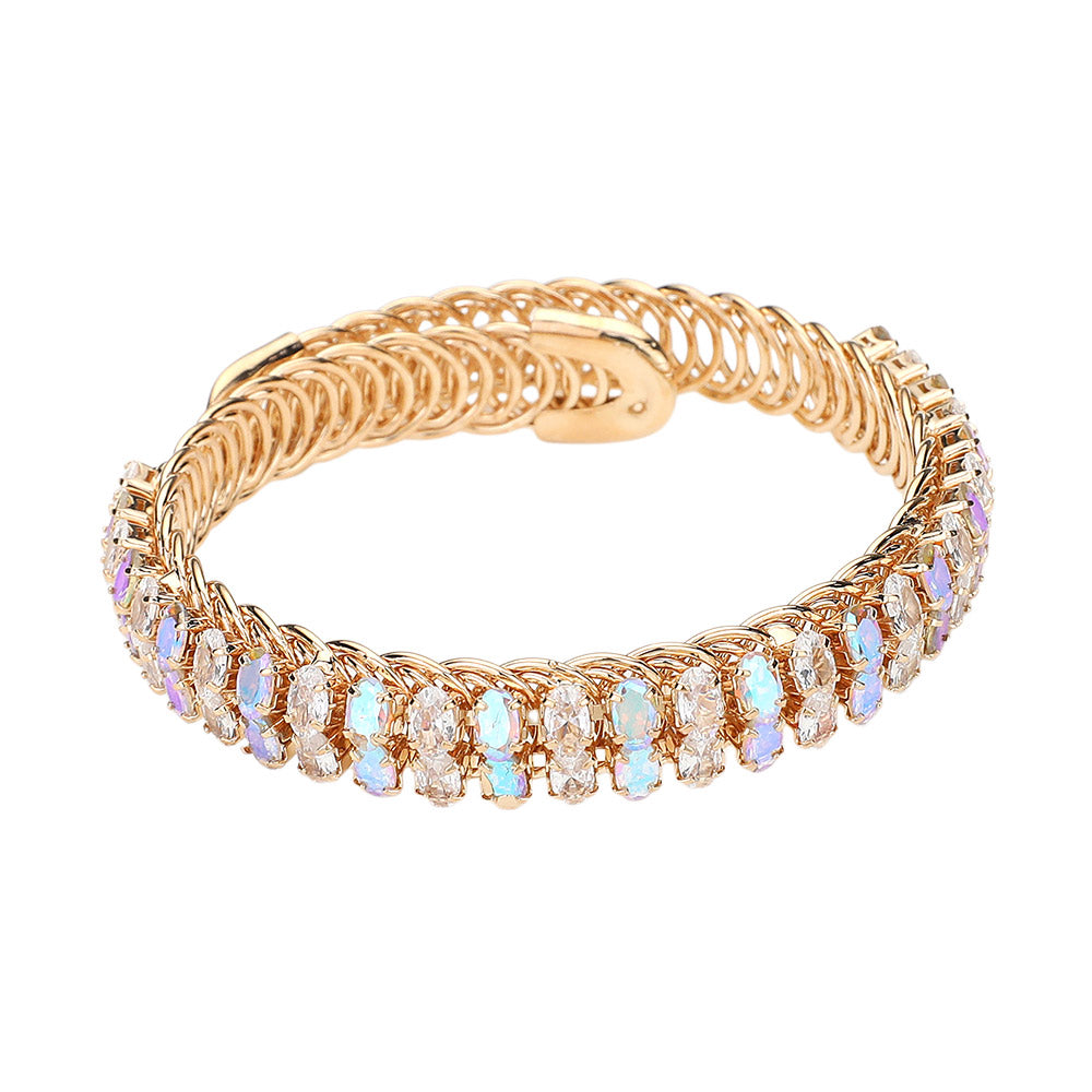 iLLASPARKZ Two Row CZ Stone Adjustable Evening Bracelet