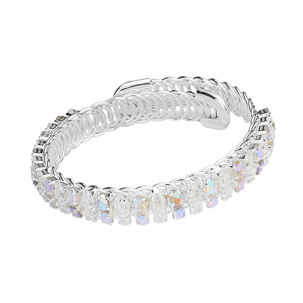 iLLASPARKZ Two Row CZ Stone Adjustable Evening Bracelet