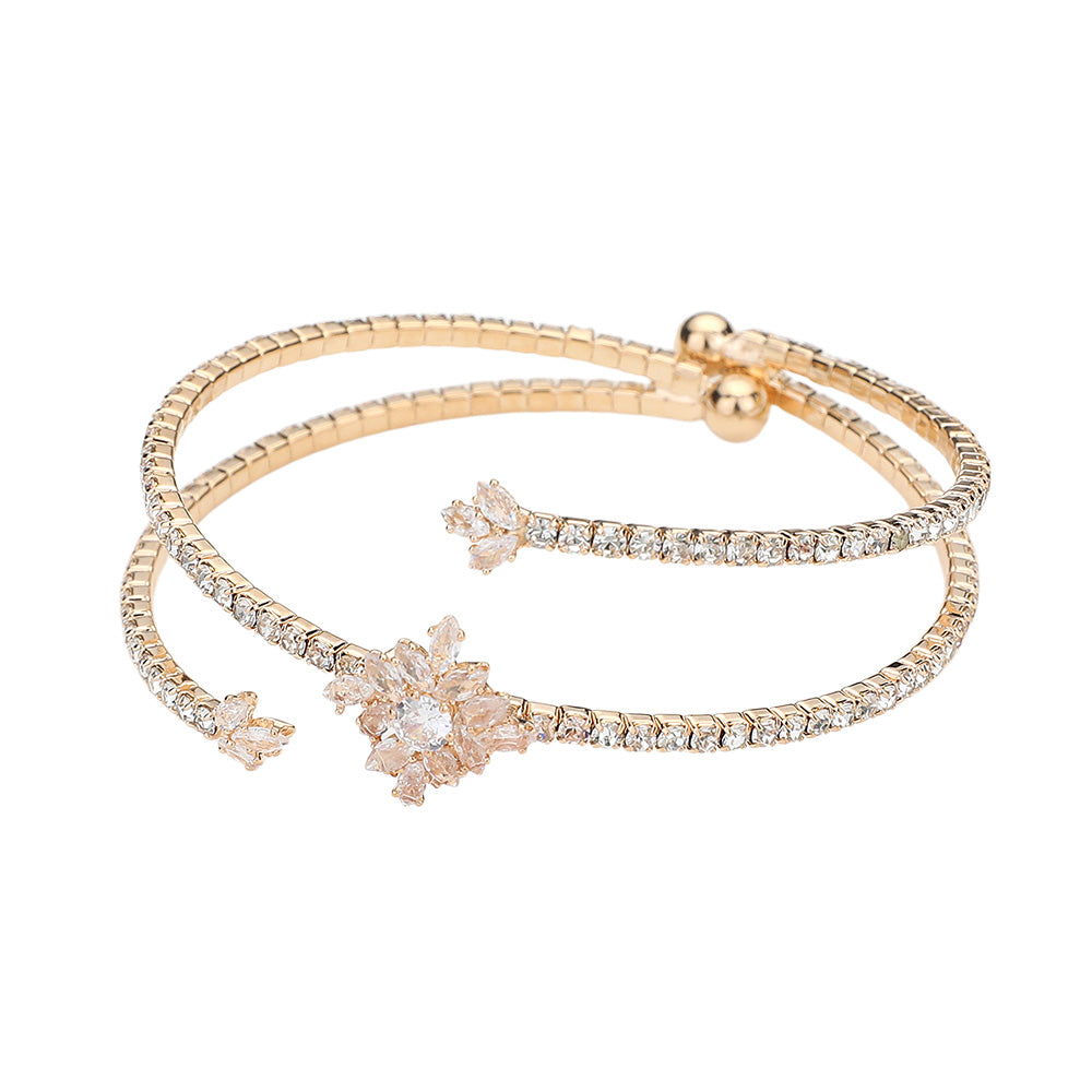 iLLASPARKZ CZ Stone Paved Split Adjustable Evening Bracelet