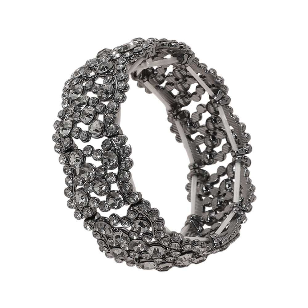 iLLASPARKZ Stone Paved Wavy Stretch Evening Bracelet