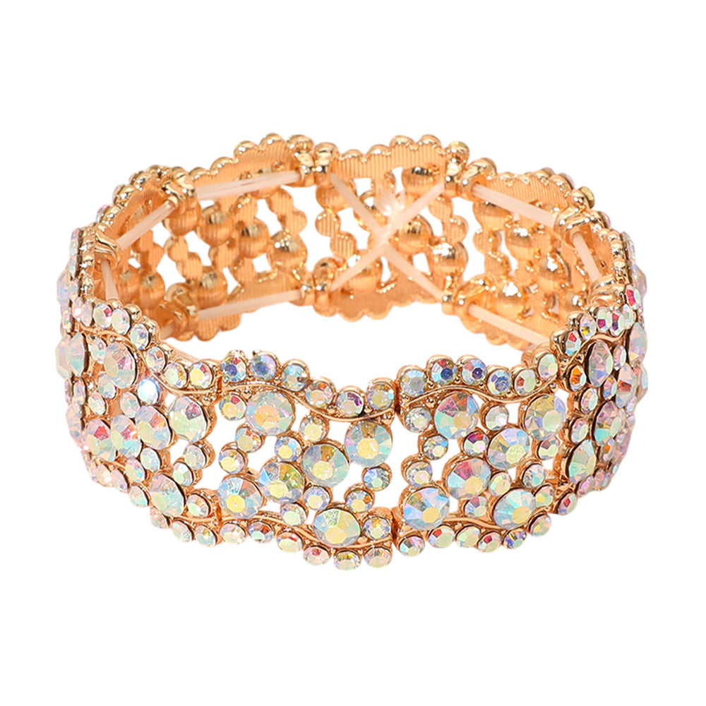 iLLASPARKZ Stone Paved Wavy Stretch Evening Bracelet