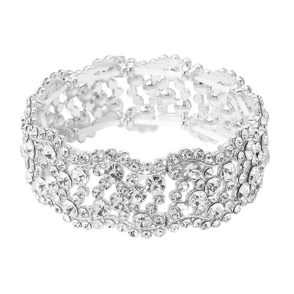 iLLASPARKZ Stone Paved Wavy Stretch Evening Bracelet