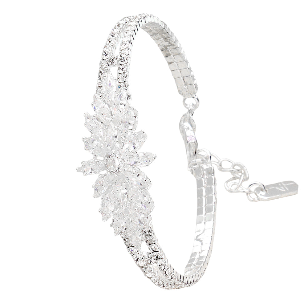 iLLASPARKZ Marquise CZ Stone Embellished Evening Bracelet