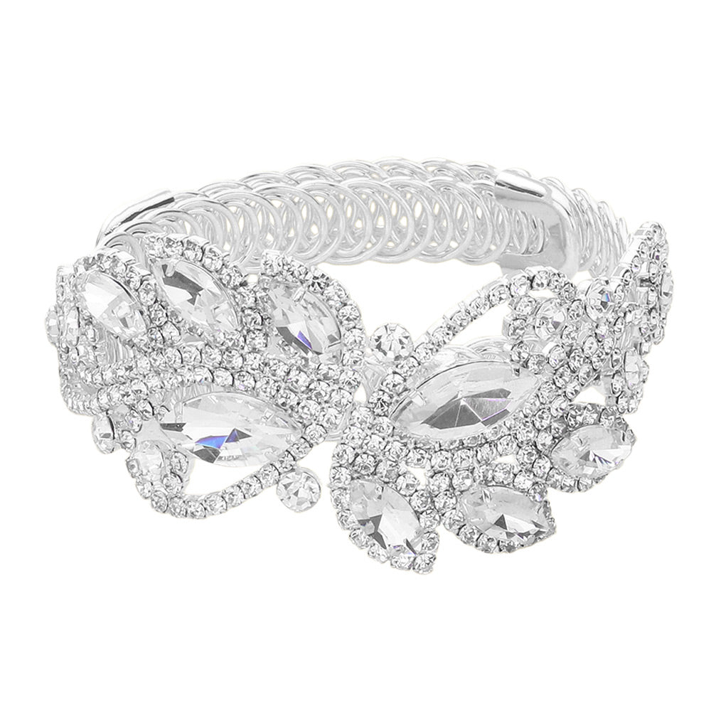 iLLASPARKZ Marquise Stone Pointed Butterfly Adjustable Evening Bracelet