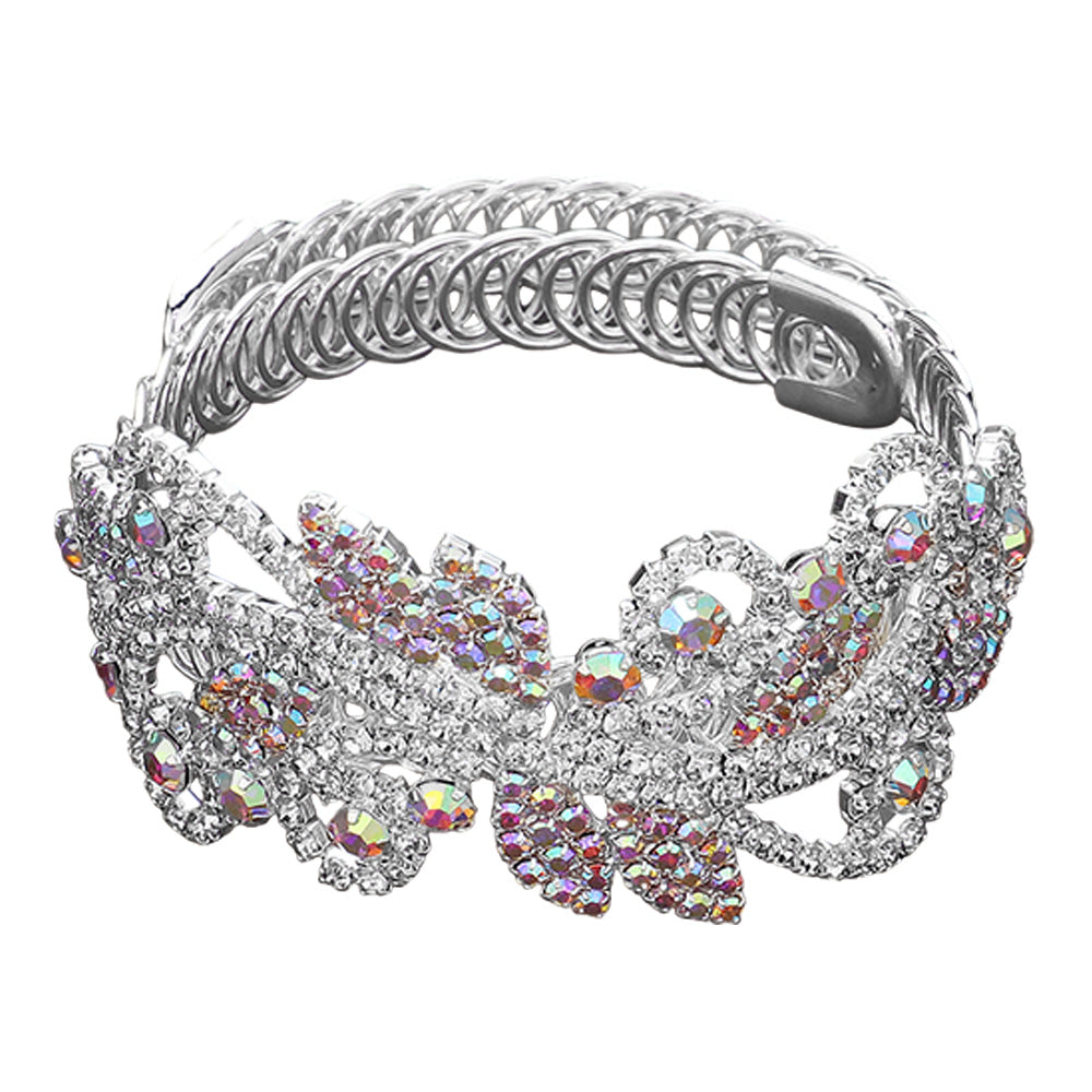 iLLASPARKZ Rhinestone Paved Vine Adjustable Evening Bracelet