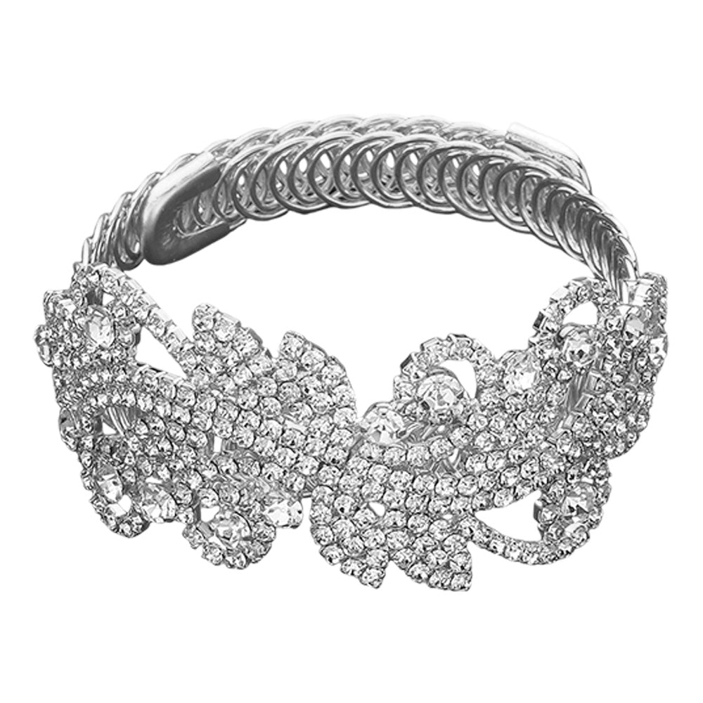 iLLASPARKZ Rhinestone Paved Vine Adjustable Evening Bracelet