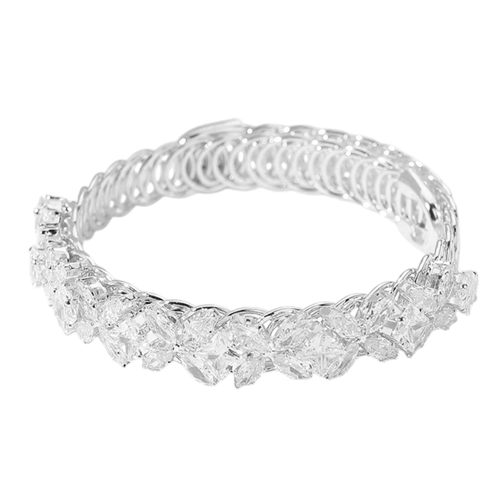 iLLASPARKZ CZ Stone Cluster Embellished Adjustable Evening Bracelet