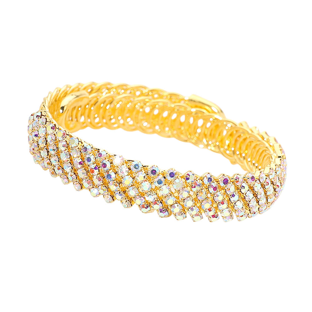 iLLASPARKZ Rhinestone Paved Adjustable Evening Bracelet