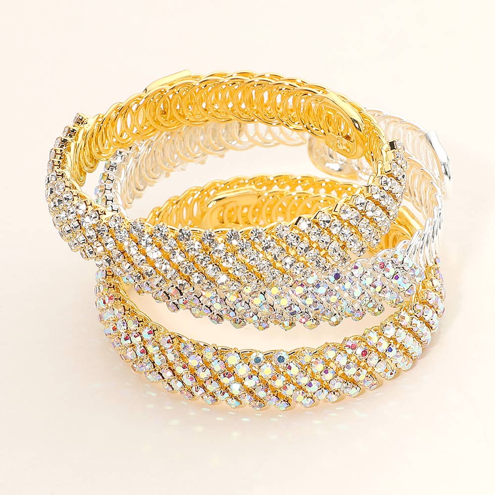 iLLASPARKZ Rhinestone Paved Adjustable Evening Bracelet