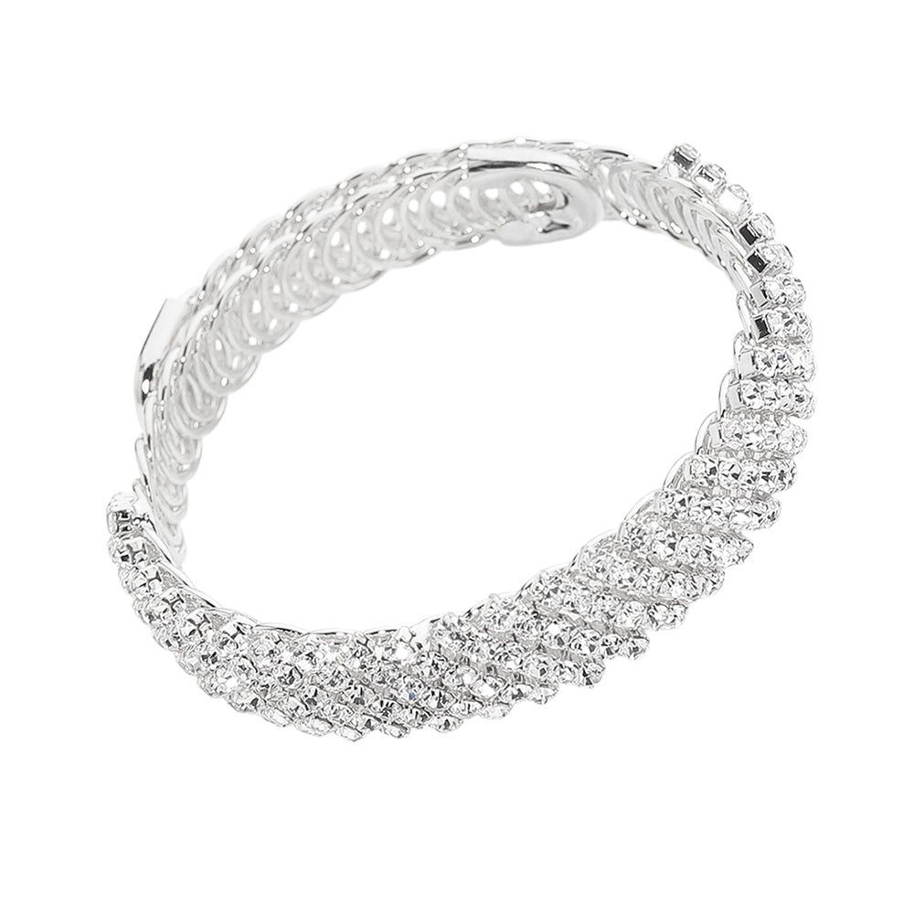 iLLASPARKZ Rhinestone Paved Adjustable Evening Bracelet