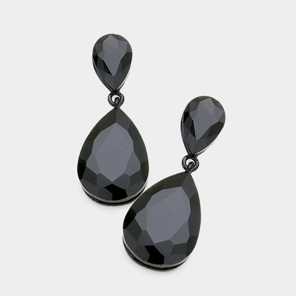 iLLASPARKZ Crystal Double Teardrop Evening Earrings