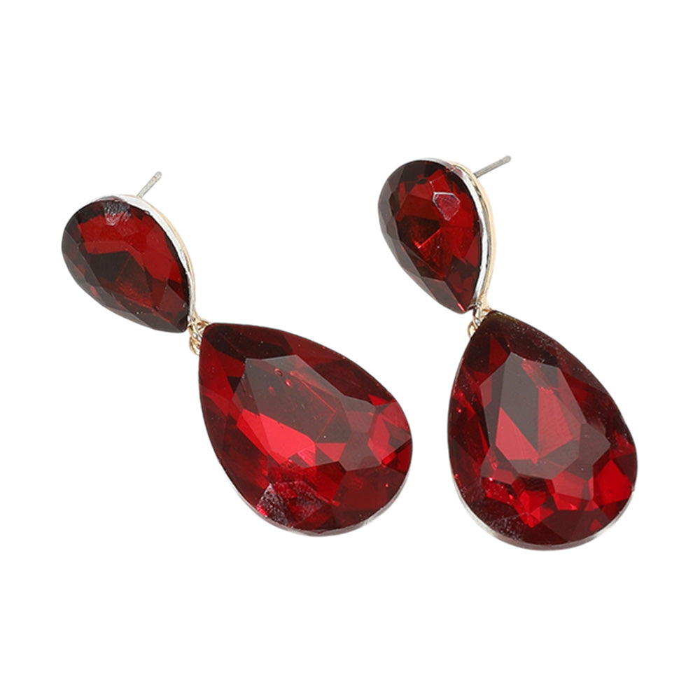 iLLASPARKZ Glass Crystal Teardrop Evening Earrings