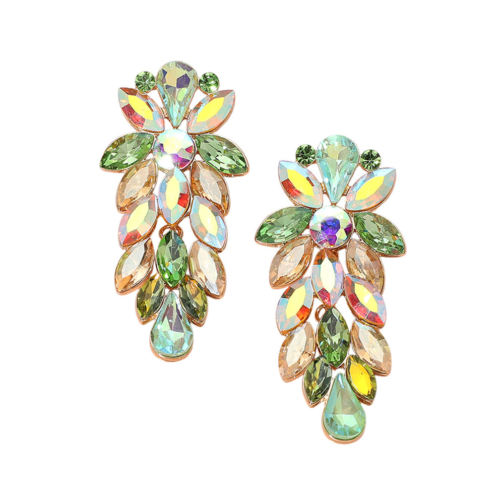 iLLASPARKZ Marquise Stone Cluster Embellished Evening Earrings