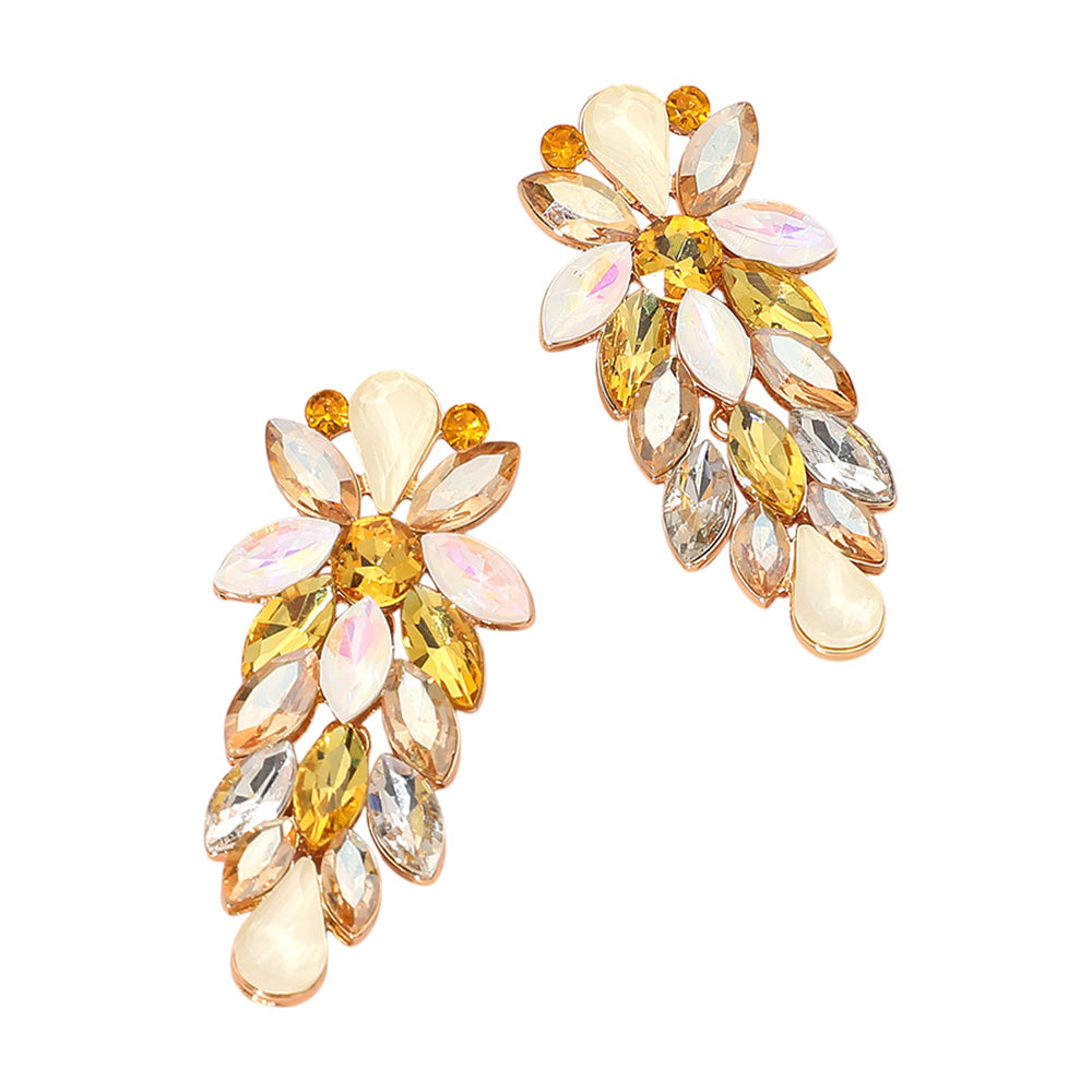 iLLASPARKZ Marquise Stone Cluster Embellished Evening Earrings