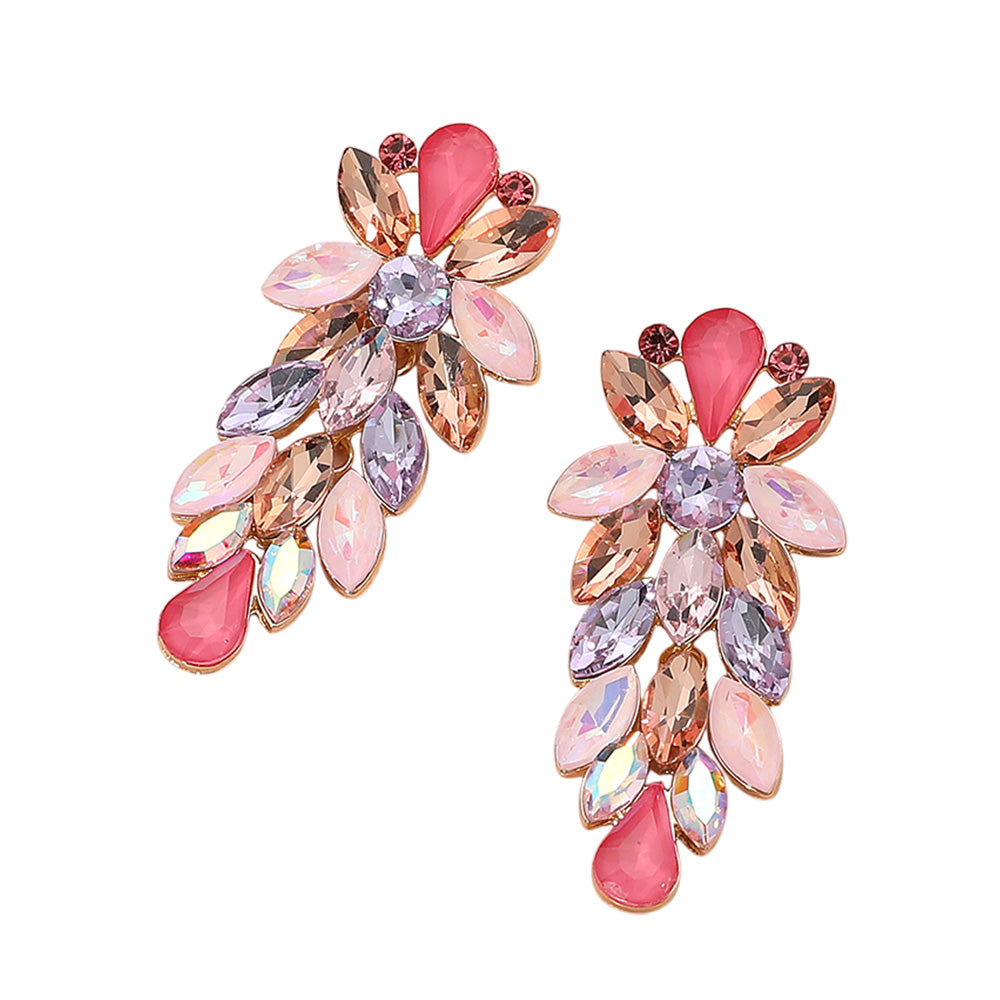 iLLASPARKZ Marquise Stone Cluster Embellished Evening Earrings