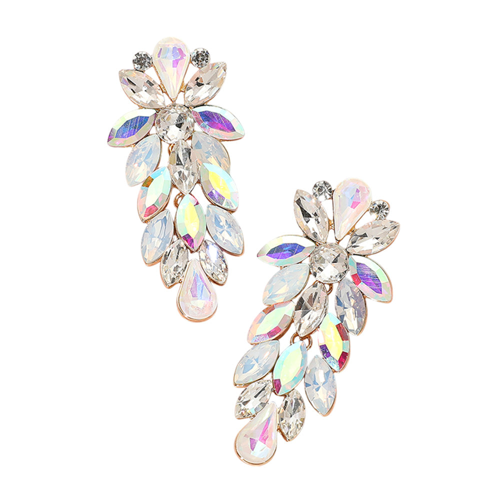 iLLASPARKZ Marquise Stone Cluster Embellished Evening Earrings
