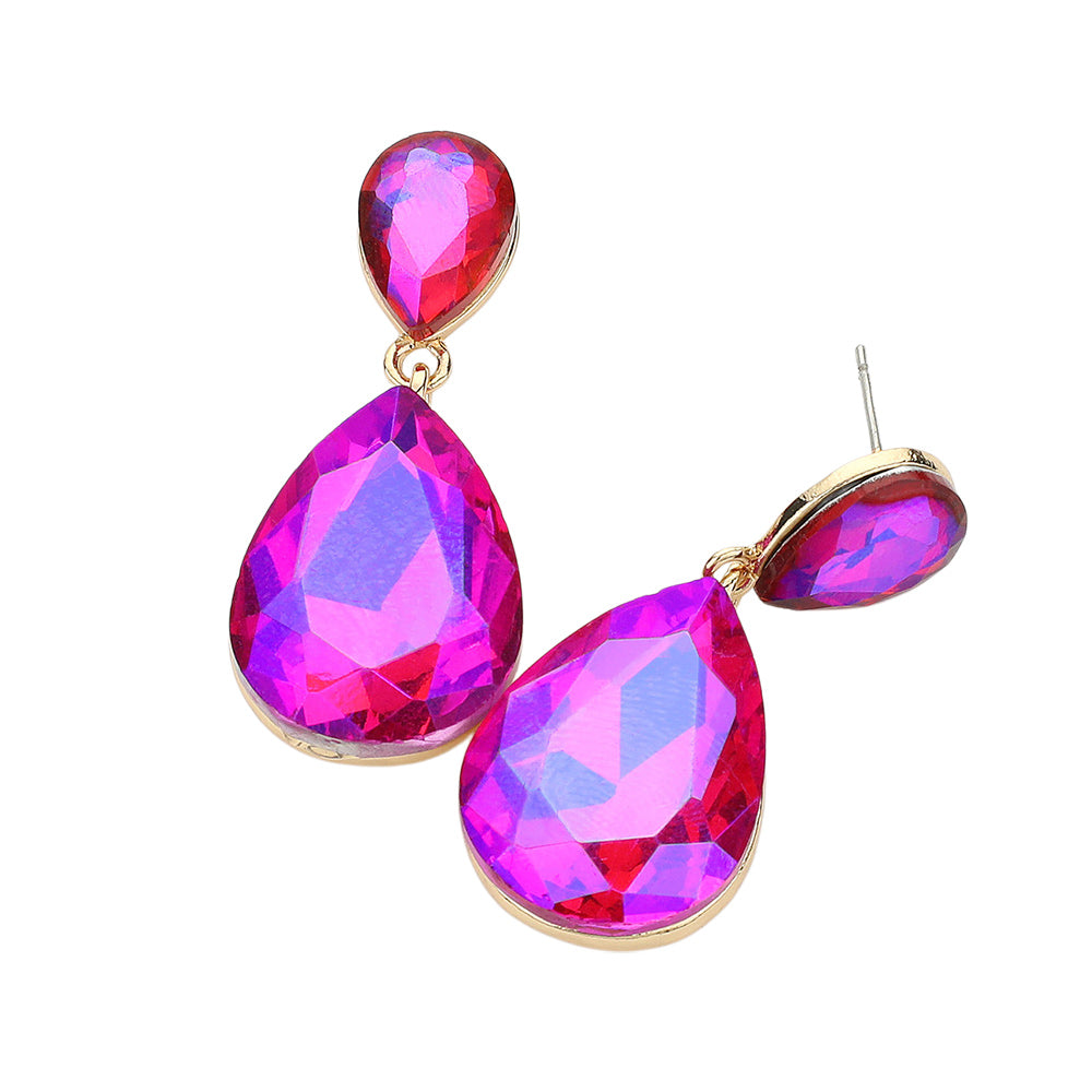iLLASPARKZ Crystal Double Teardrop Evening Earrings