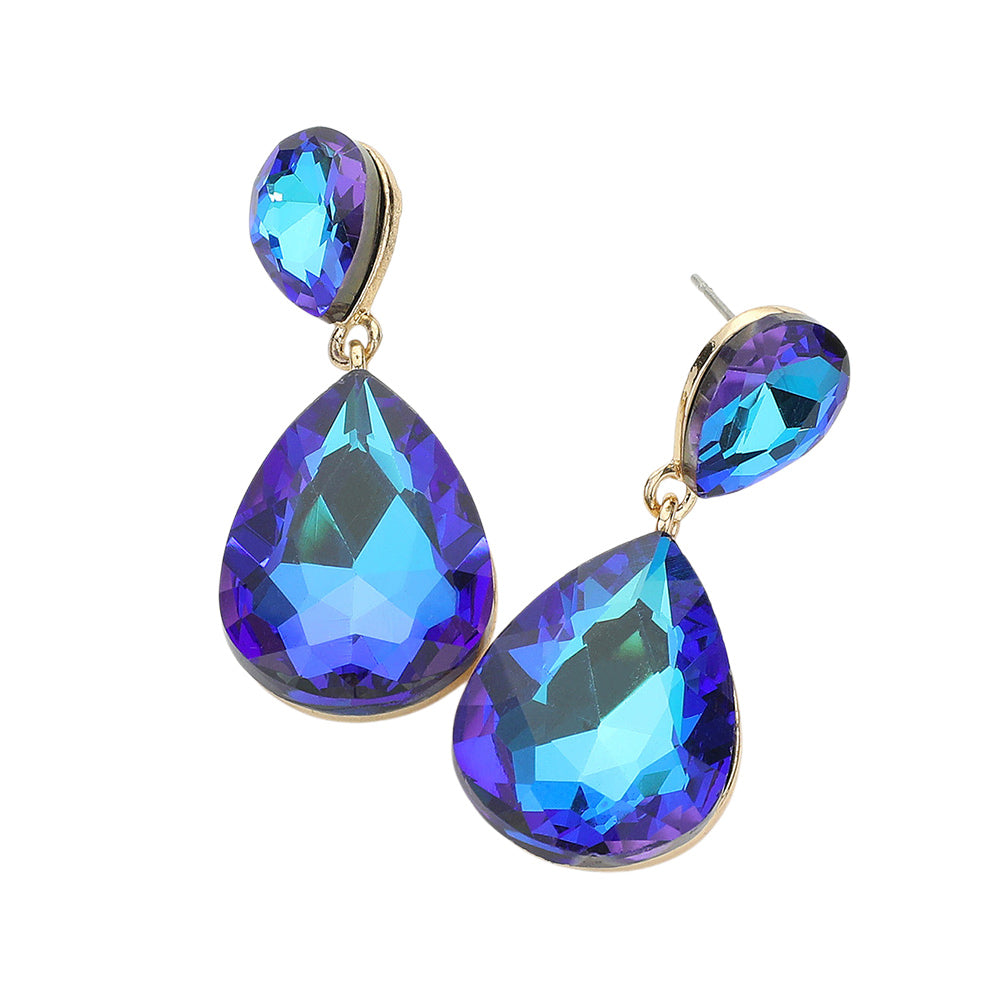 iLLASPARKZ Crystal Double Teardrop Evening Earrings