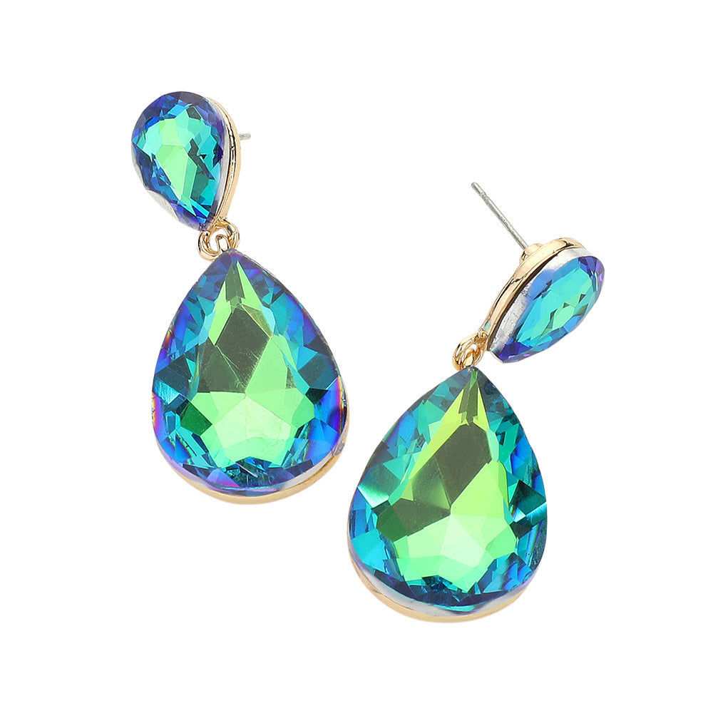 iLLASPARKZ Crystal Double Teardrop Evening Earrings