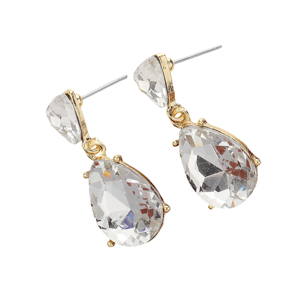 iLLASPARKZ Teardrop Stone Cluster Dangle Evening Earrings