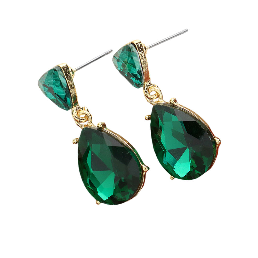 iLLASPARKZ Teardrop Stone Cluster Dangle Evening Earrings