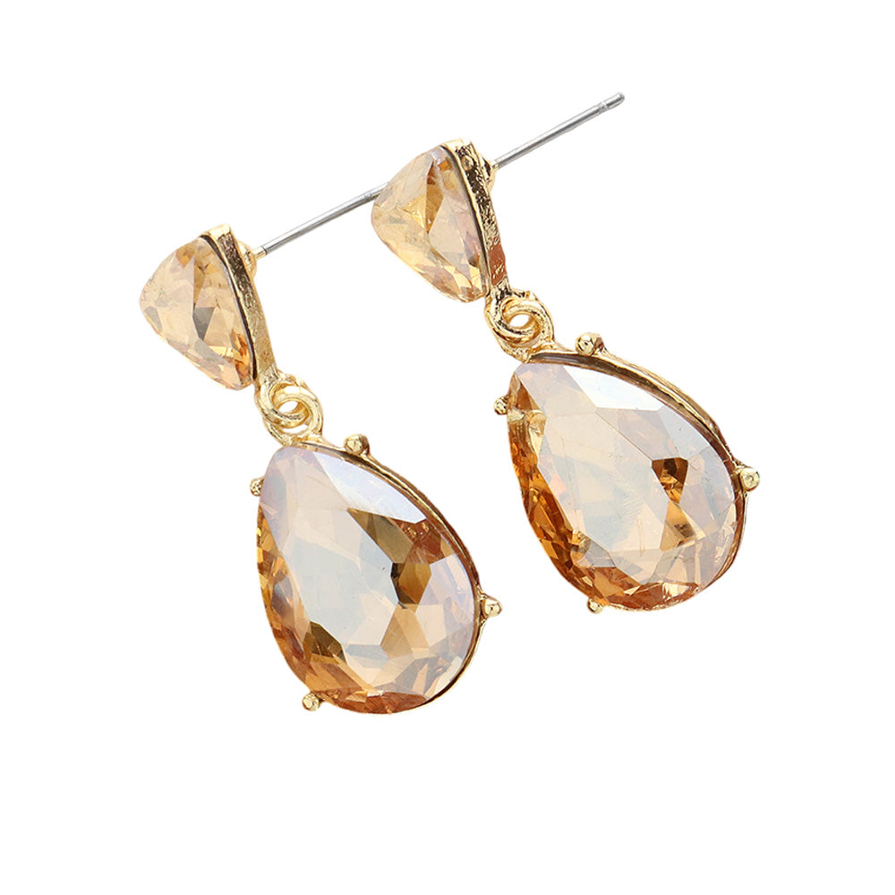 iLLASPARKZ Teardrop Stone Cluster Dangle Evening Earrings