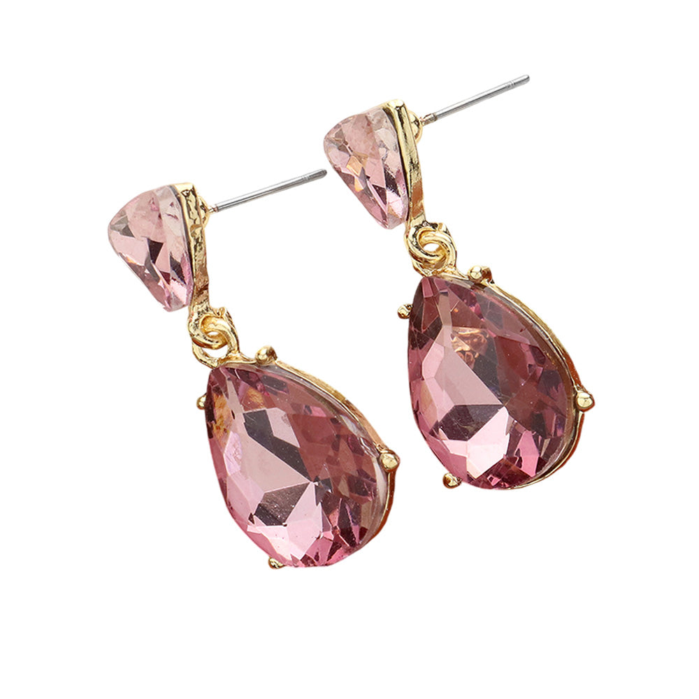 iLLASPARKZ Teardrop Stone Cluster Dangle Evening Earrings