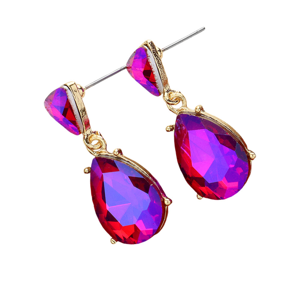 iLLASPARKZ Teardrop Stone Cluster Dangle Evening Earrings