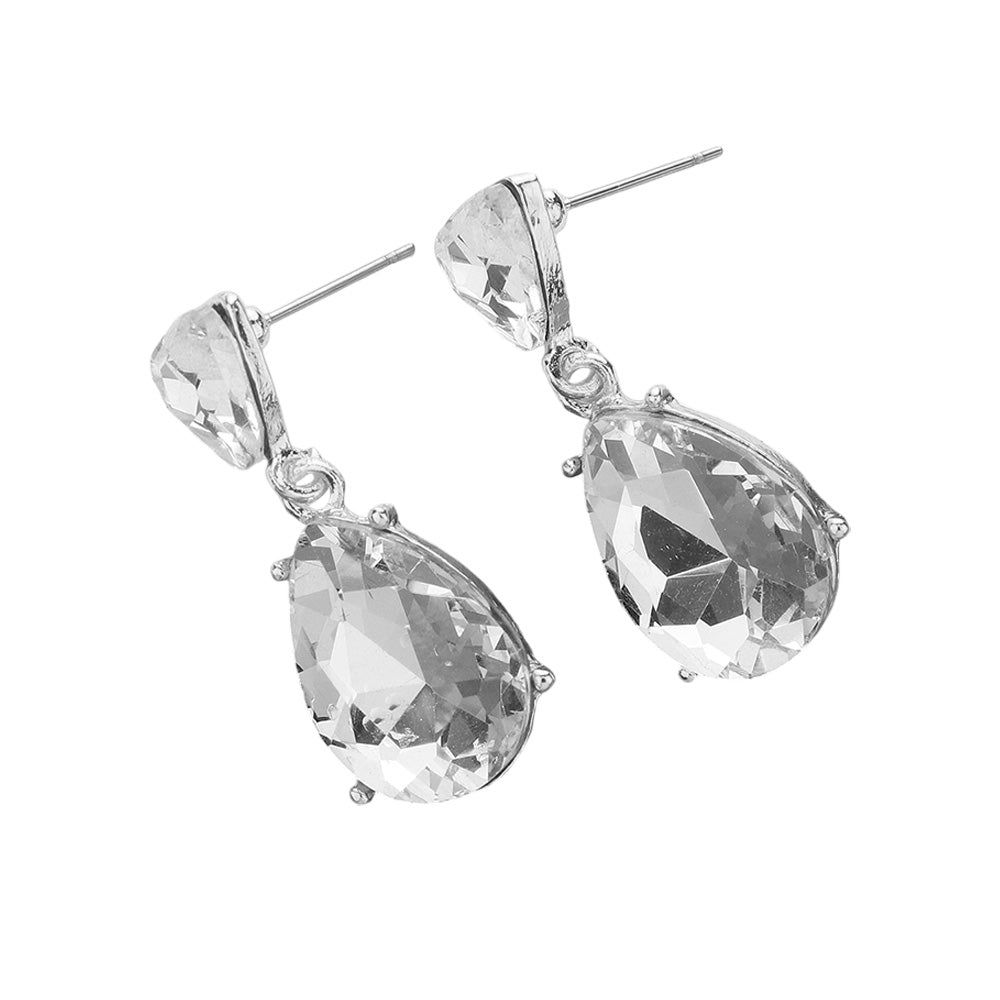 iLLASPARKZ Teardrop Stone Cluster Dangle Evening Earrings