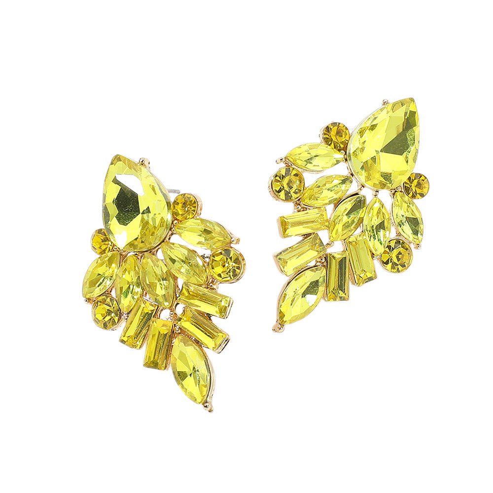 iLLASPARKZ Marquise Baguette Stone Cluster Evening Earrings