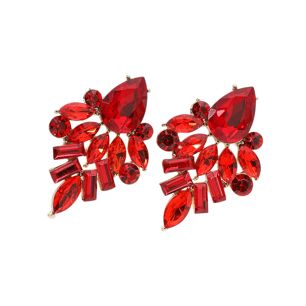 iLLASPARKZ Marquise Baguette Stone Cluster Evening Earrings