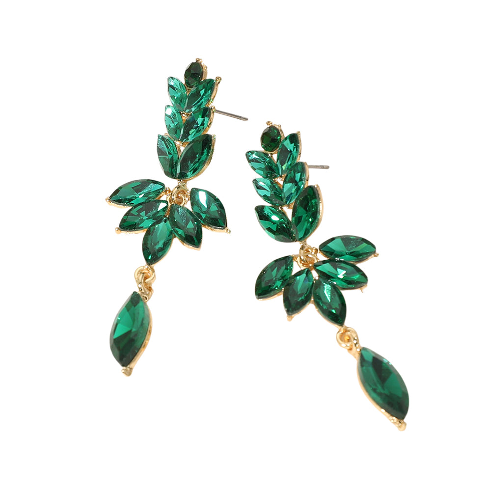 iLLASPARKZ Marquise Stone Cluster Embellished Drop Evening Earrings