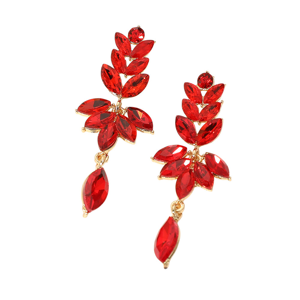 iLLASPARKZ Marquise Stone Cluster Embellished Drop Evening Earrings