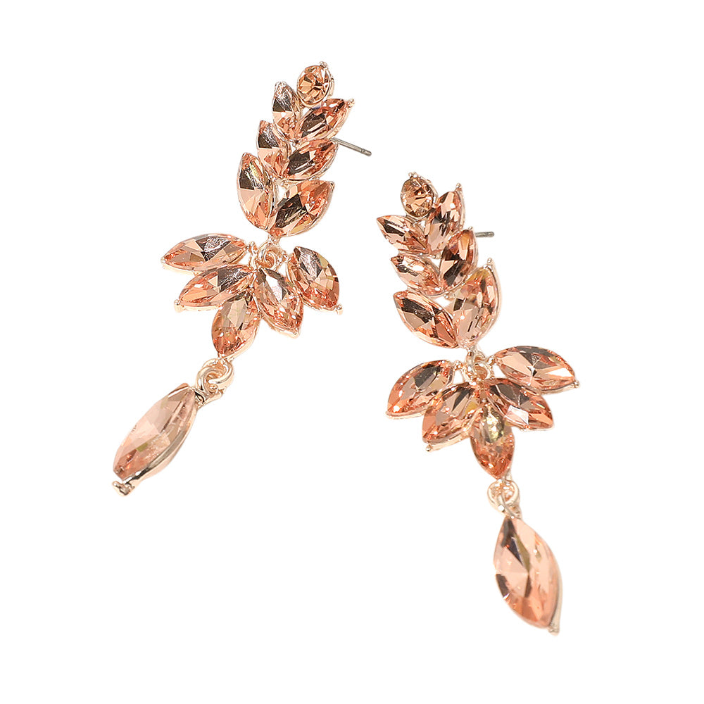 iLLASPARKZ Marquise Stone Cluster Embellished Drop Evening Earrings