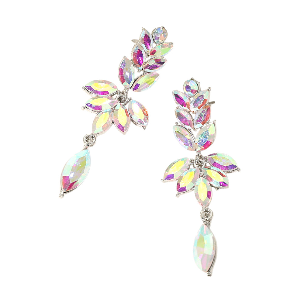 iLLASPARKZ Marquise Stone Cluster Embellished Drop Evening Earrings