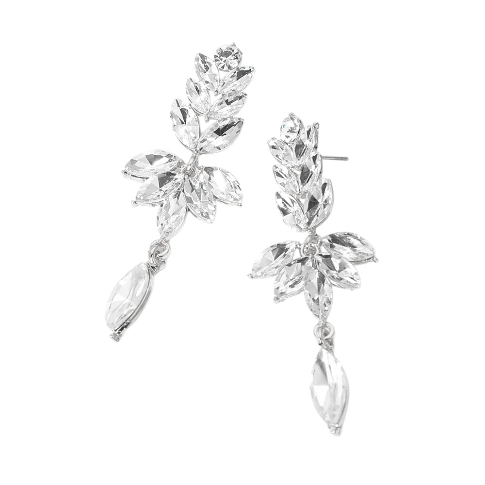 iLLASPARKZ Marquise Stone Cluster Embellished Drop Evening Earrings