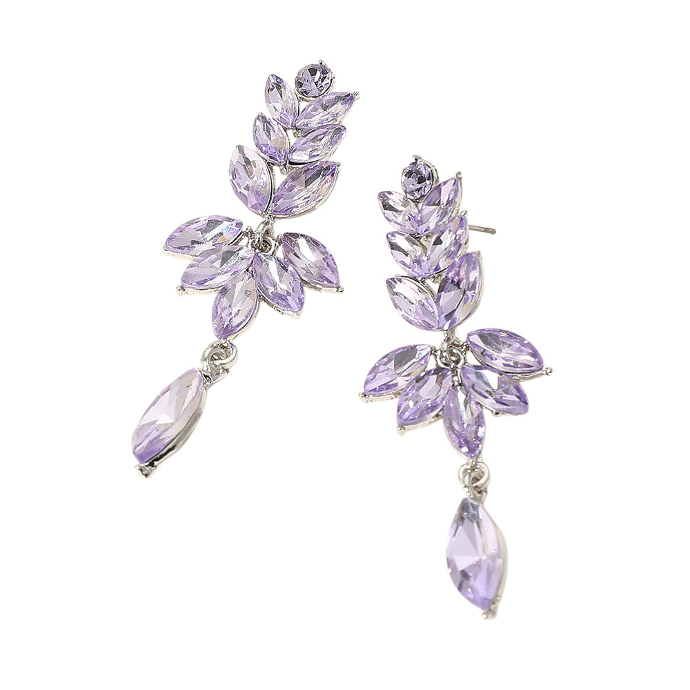 iLLASPARKZ Marquise Stone Cluster Embellished Drop Evening Earrings