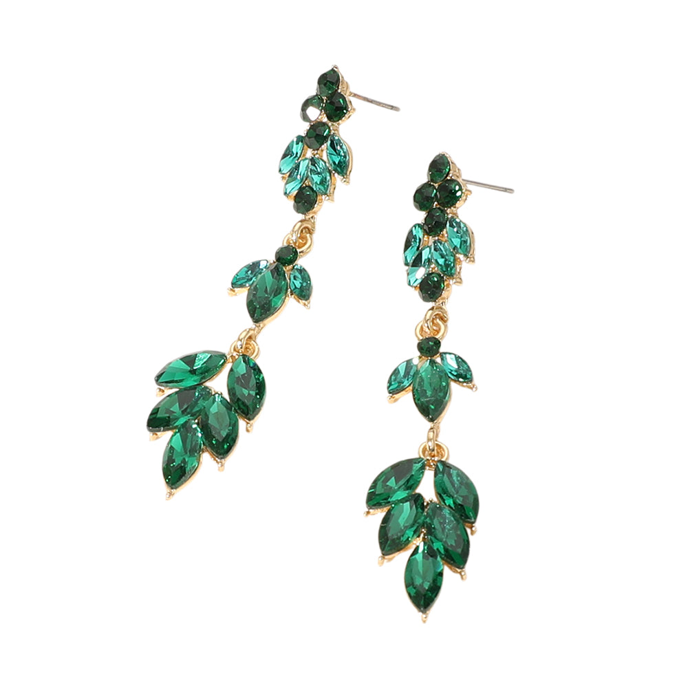 iLLASPARKZ Marquise Stone Cluster Embellished Link Dropdown Evening Earrings