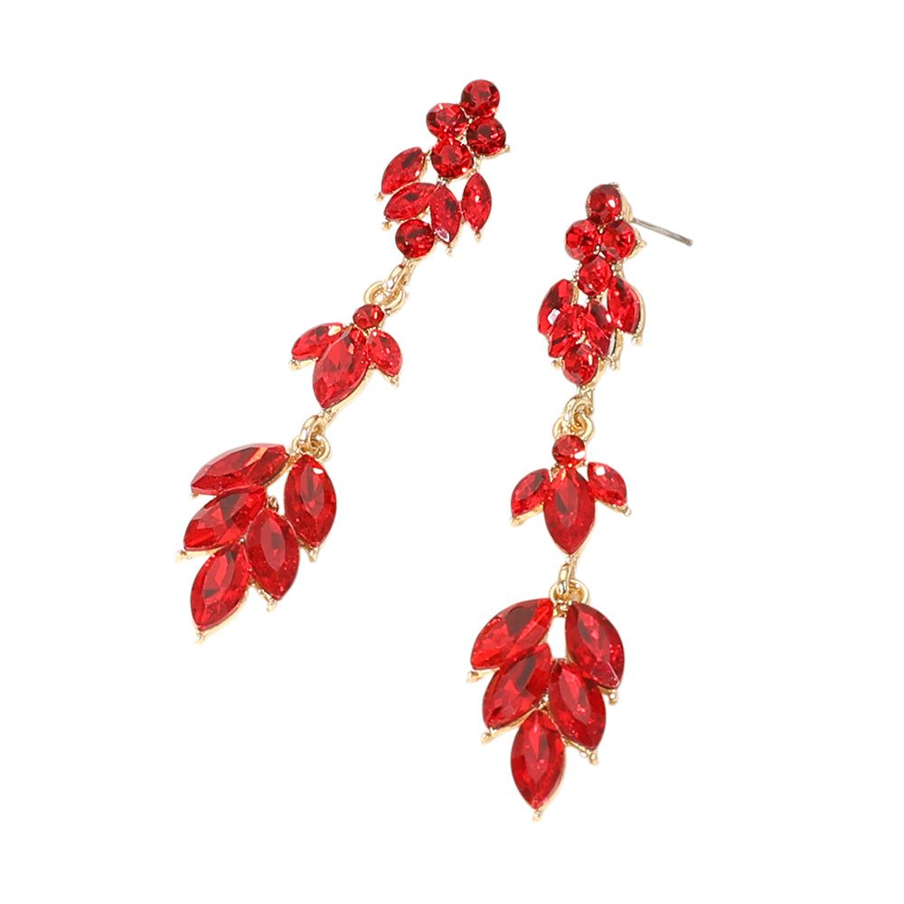 iLLASPARKZ Marquise Stone Cluster Embellished Link Dropdown Evening Earrings