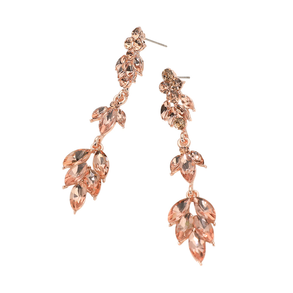 iLLASPARKZ Marquise Stone Cluster Embellished Link Dropdown Evening Earrings