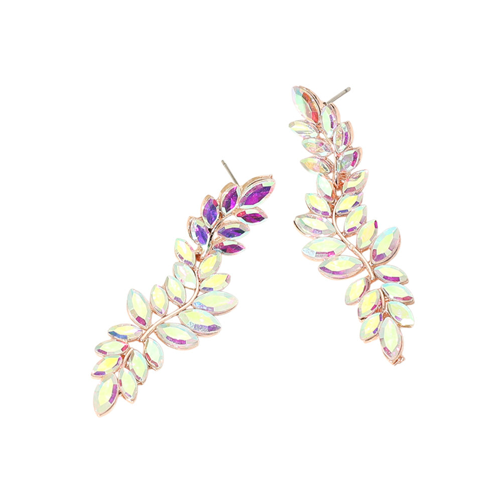 iLLASPARKZ Marquise Stone Cluster Embellished Drop Evening Earrings