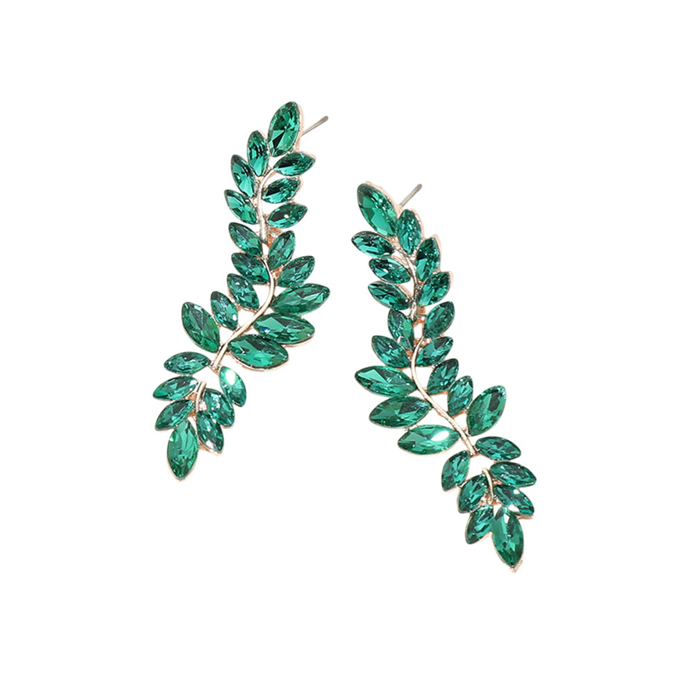 iLLASPARKZ Marquise Stone Cluster Embellished Drop Evening Earrings