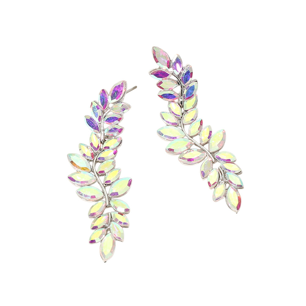 iLLASPARKZ Marquise Stone Cluster Embellished Drop Evening Earrings