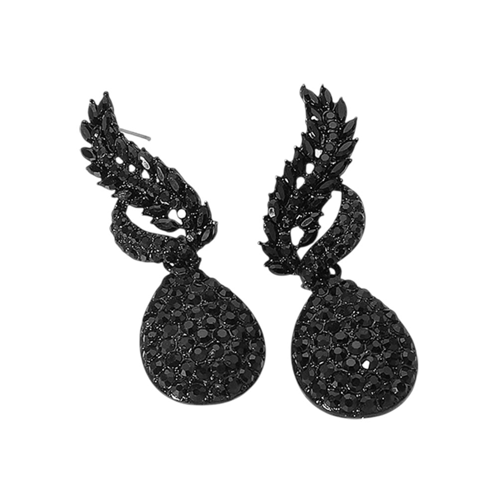 iLLASPARKZ Rhinestone Embellished Teardrop Dangle Evening Earrings