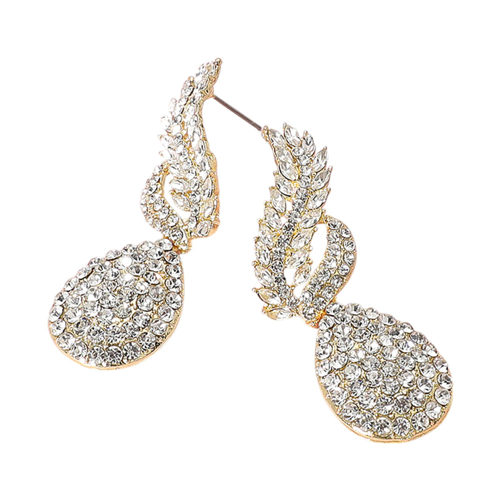 iLLASPARKZ Rhinestone Embellished Teardrop Dangle Evening Earrings