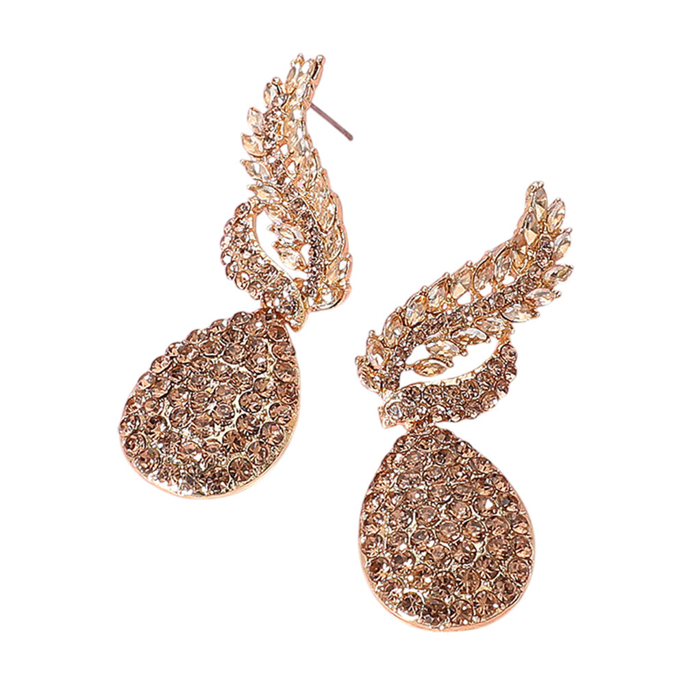 iLLASPARKZ Rhinestone Embellished Teardrop Dangle Evening Earrings