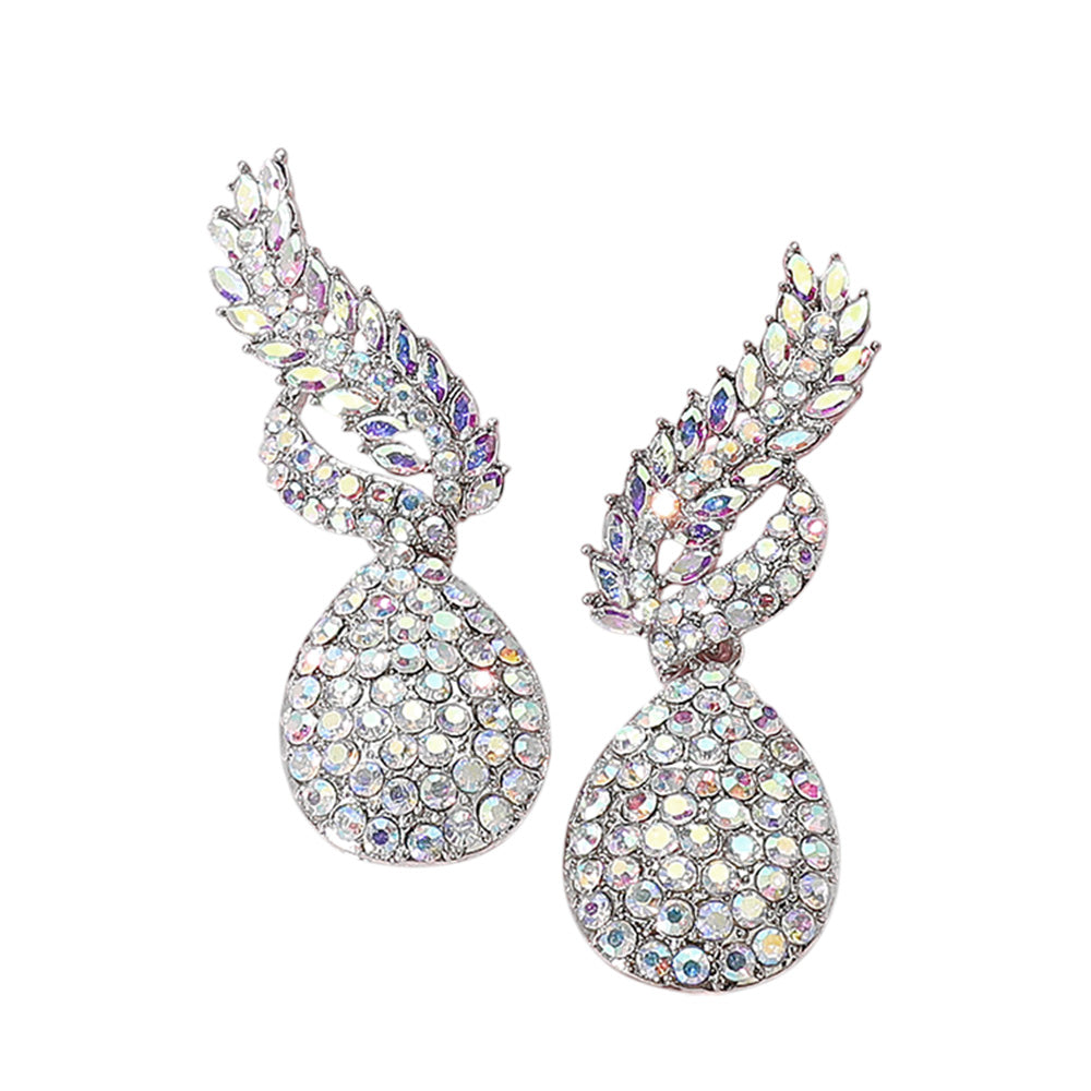 iLLASPARKZ Rhinestone Embellished Teardrop Dangle Evening Earrings