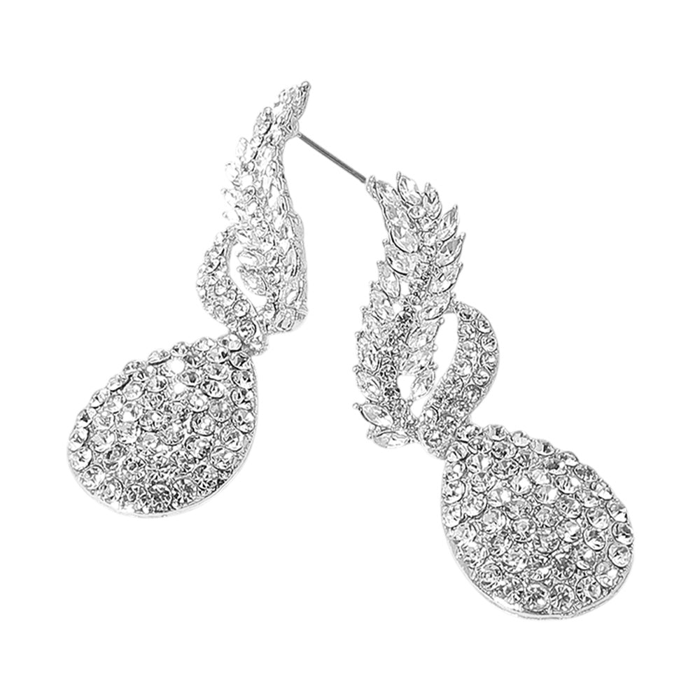 iLLASPARKZ Rhinestone Embellished Teardrop Dangle Evening Earrings